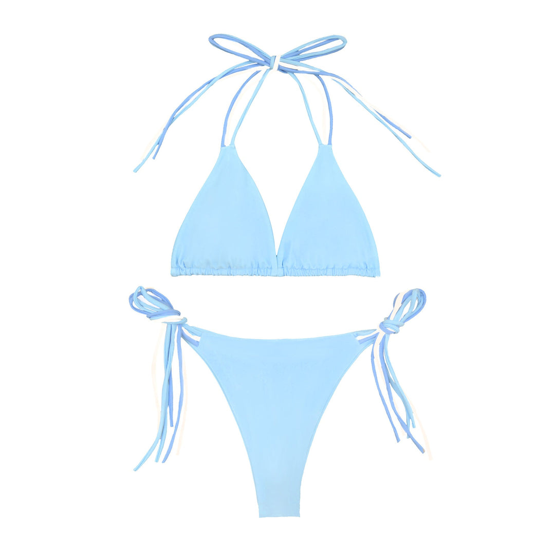 Damen Triangel-Bikini mit elegante Bindebänder Drune