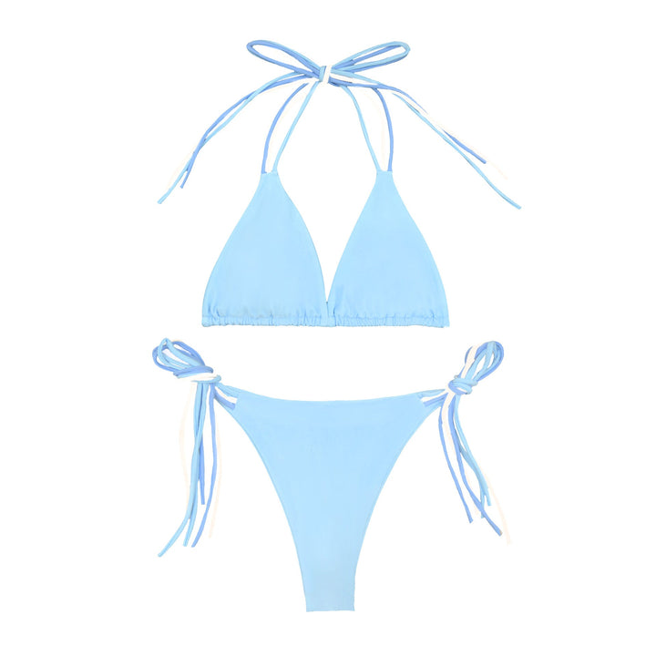 Damen Triangel-Bikini mit elegante Bindebänder Drune