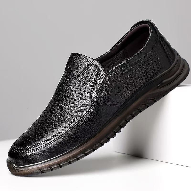 Herren Bequeme Leder Sneakers Drune