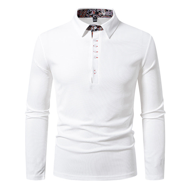 Herren Langarm Poloshirt mit außergewöhnlichem Kragen-Design Drune