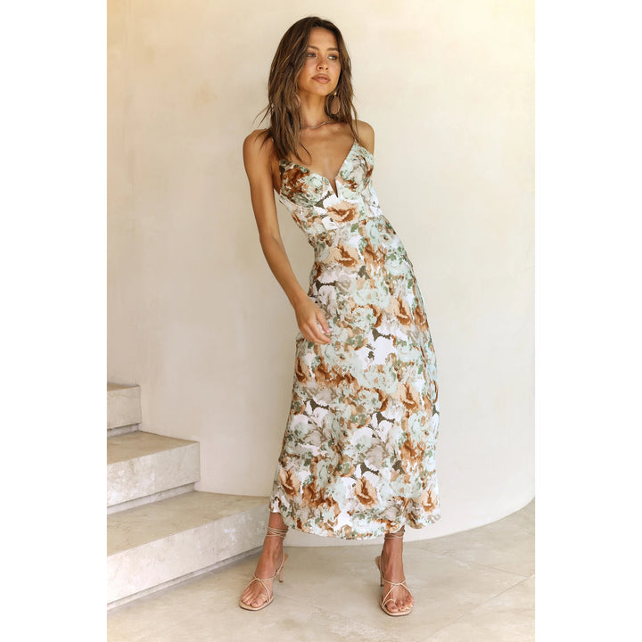 Damen Maxikleid mit elegantem floralem Design Drune