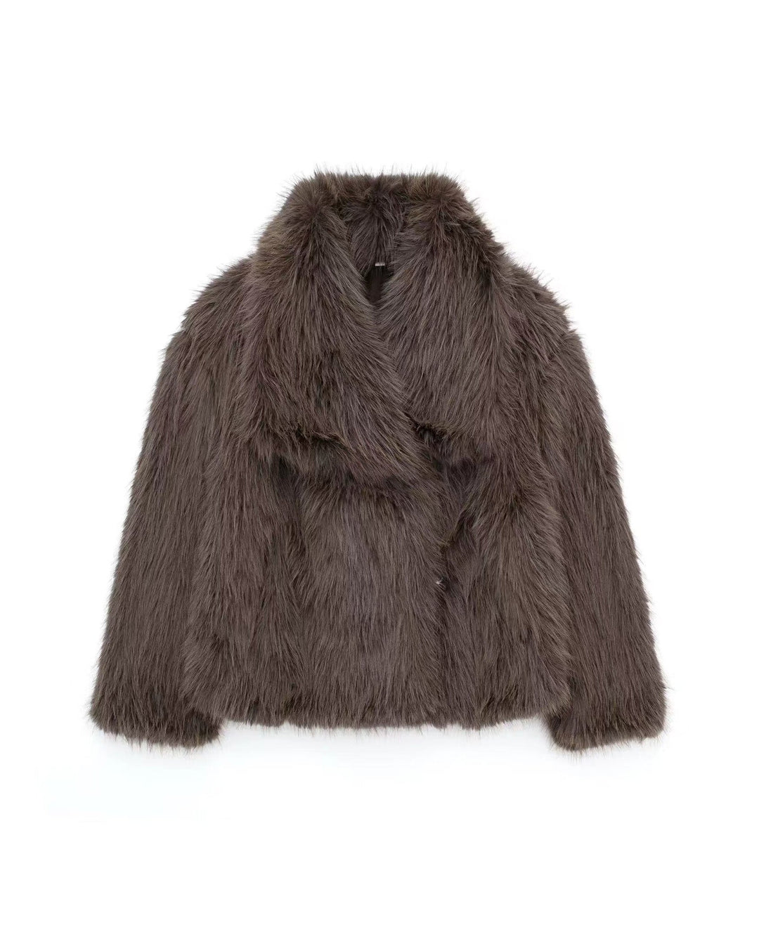 Drune | Embrace Cropped Große Revers Plüschjacke