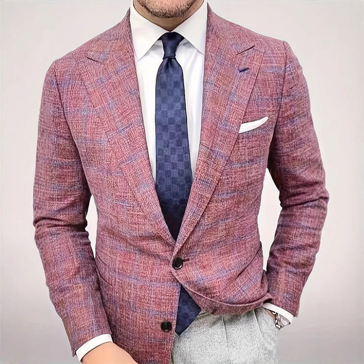 Herren nan tailliertes Sakko mit Glencheck-Muster und Ein-Knopf-Silhouette Drune