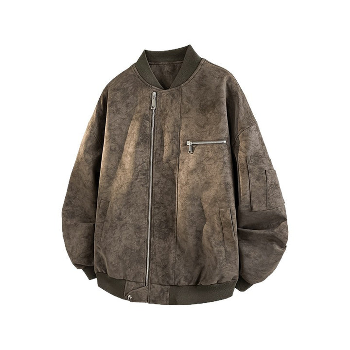 Herren lässige Oversized-Bomberjacke aus strapazierfähigem Material mit praktischen Taschen Drune