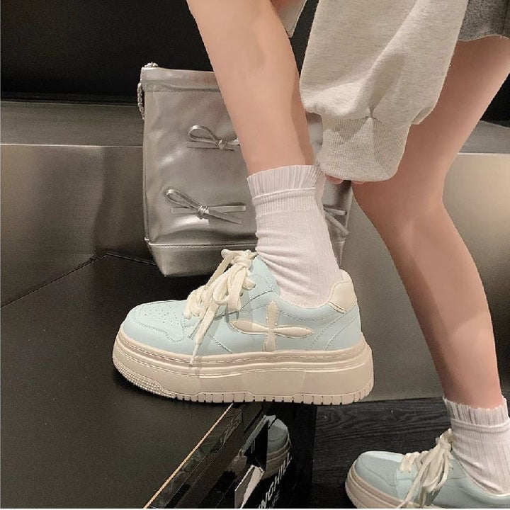 Damen modische Sneaker mit extrahoher Plattform und atmungsaktiver Oberfläche Drune