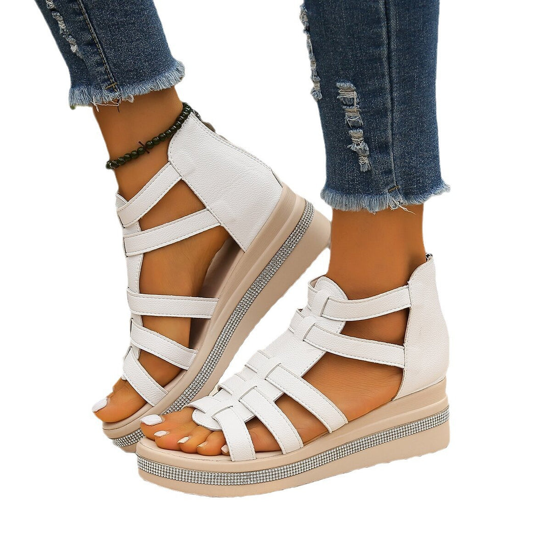 Damen Wedge-Sandalen mit elegantem Riemendesign und komfortabler Dämpfung Drune