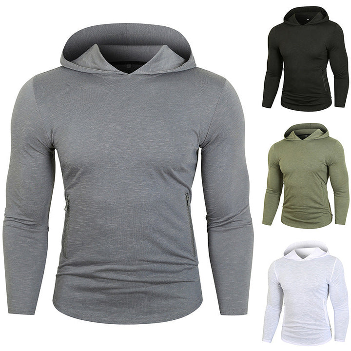 Herren Sportlicher Kapuzenpullover mit funktionalen Reißverschlusstaschen Drune