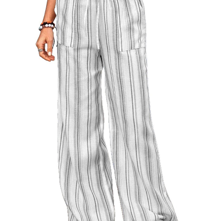 Damen Weite Sommerhose mit gestreiftem Design Drune