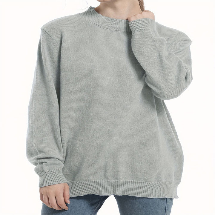 Damen Grobstrickpullover mit Rundhals und lässigem Schnitt Drune