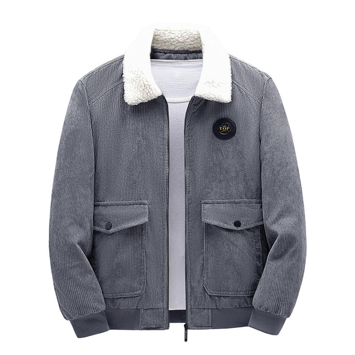 Herren Lässige Cordjacke mit Teddykragen Drune