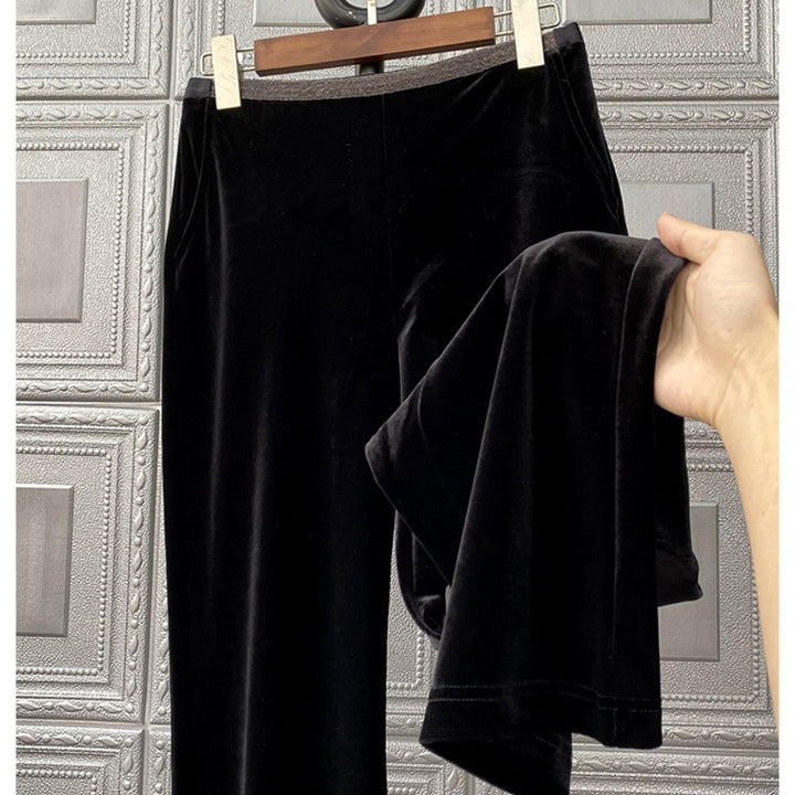 Damen Bequeme und elegante Samt-Hosen Drune