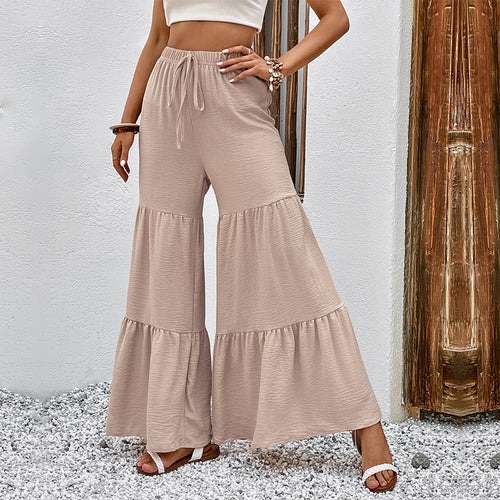 Damen Lockere Palazzo-Hose mit Volants Drune