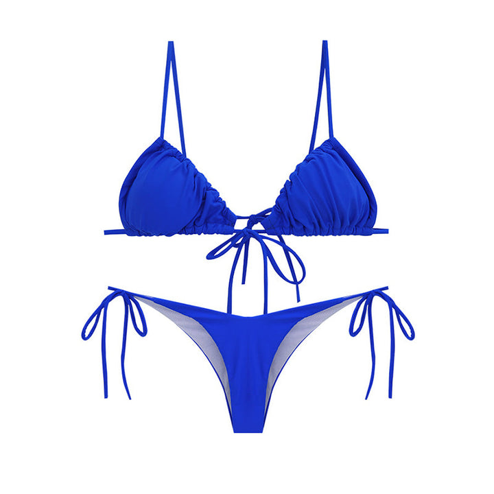 Damen Bikini-Set mit verstellbaren Trägern und gerafftem Oberteil Drune