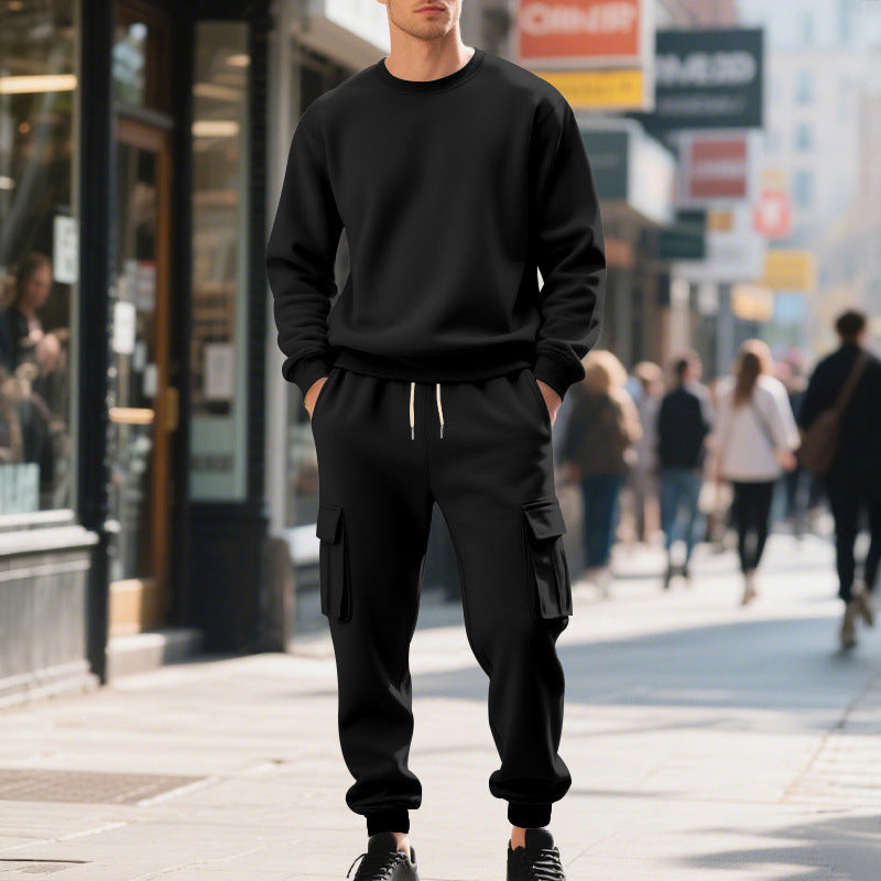 Herren Utility-Cargo-Jogger aus French Terry mit Mehrfachklappen & Tunnelzug Drune