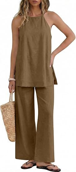 Damen Leichte und luftige Sommerhose mit Tanktop Drune