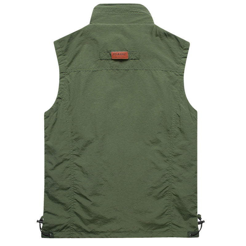 Herren Multifunktionale Outdoor-Utilityweste mit Mesh‑Futter und Mehrfachtaschen Drune