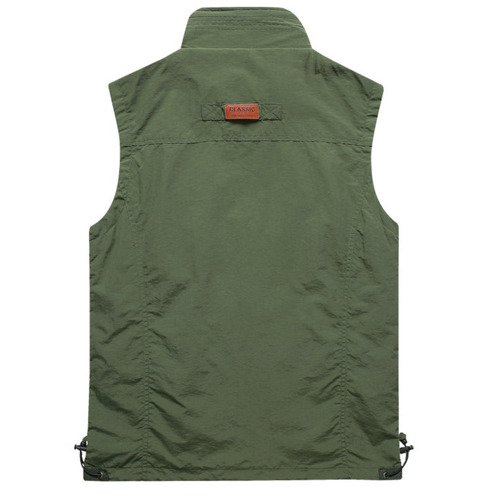 Herren Multifunktionale Outdoor-Utilityweste mit Mesh‑Futter und Mehrfachtaschen Drune