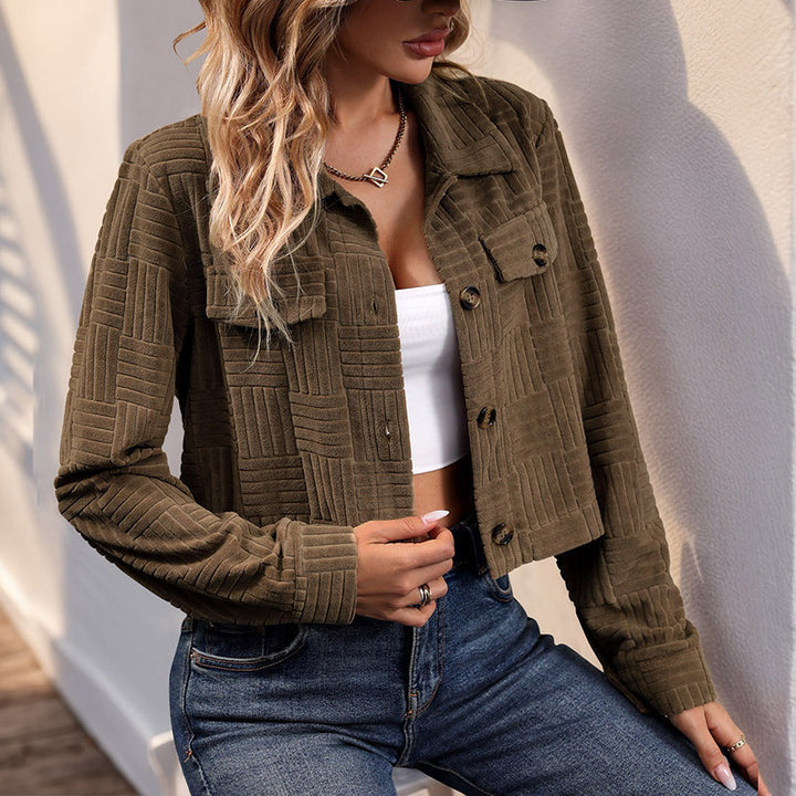 Damen Geprägte kurze Jacke Drune
