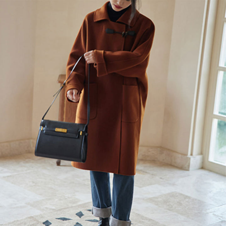 Damen modische oversized Jacke mit hohem Kragen Drune