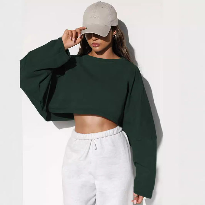 Damen lässiger Crop-Pullover Drune