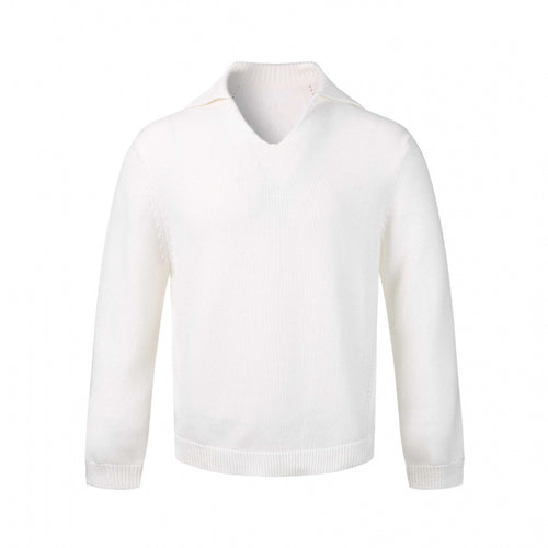 Herren Feinstrickpullover mit V-Ausschnitt und umgelegtem Hemdkragen Drune