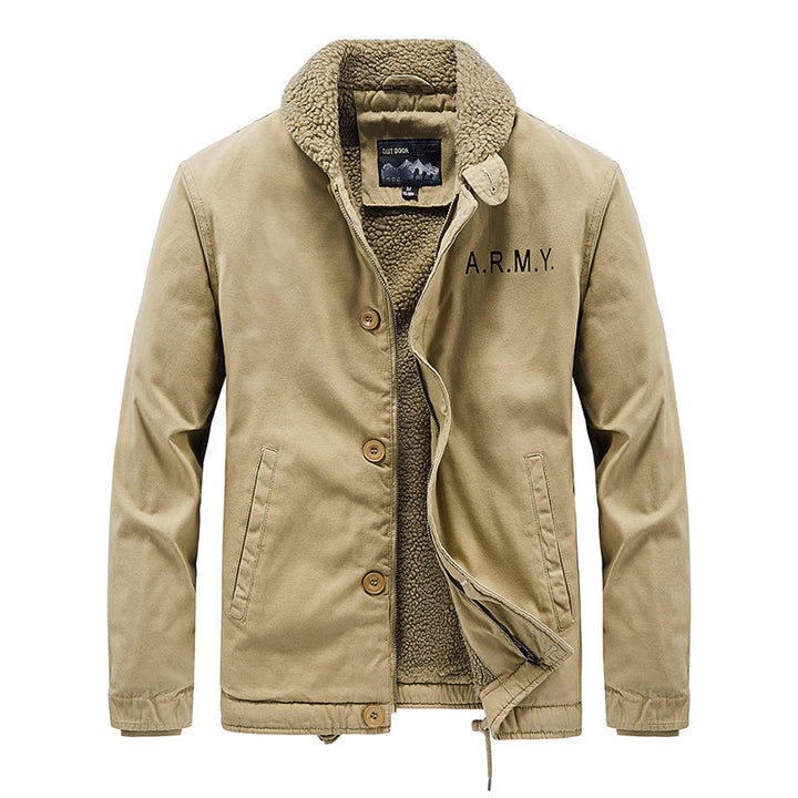 Herren nan gefütterte Fieldjacke mit Teddyfutter, verdeckter Zweiwege-Reißverschluss und Kordelzug Saum Drune