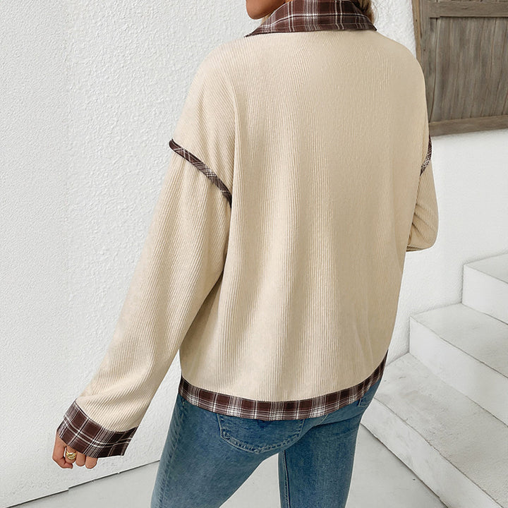 Damen Modische Karo-Blusenjacke Drune