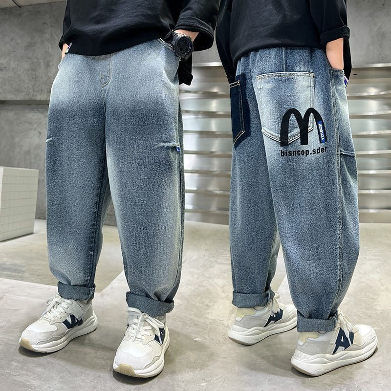 Unisex lässige baggy Jeans mit kreativen Designelementen Drune