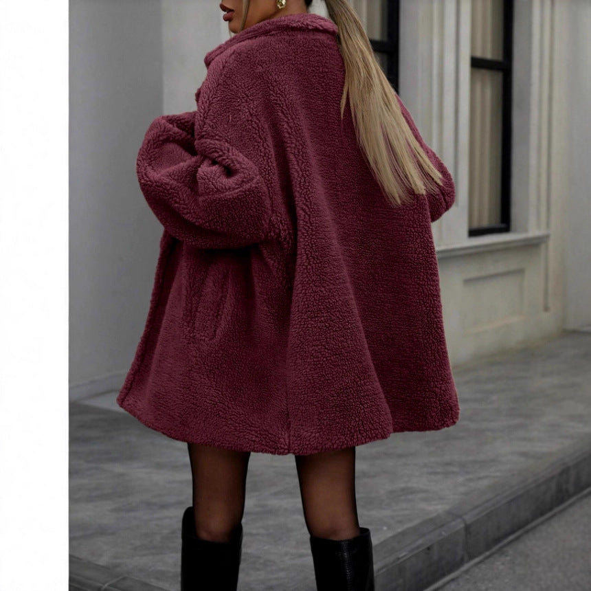 Damen Kuschel-Jacke aus Teddy-Material Drune