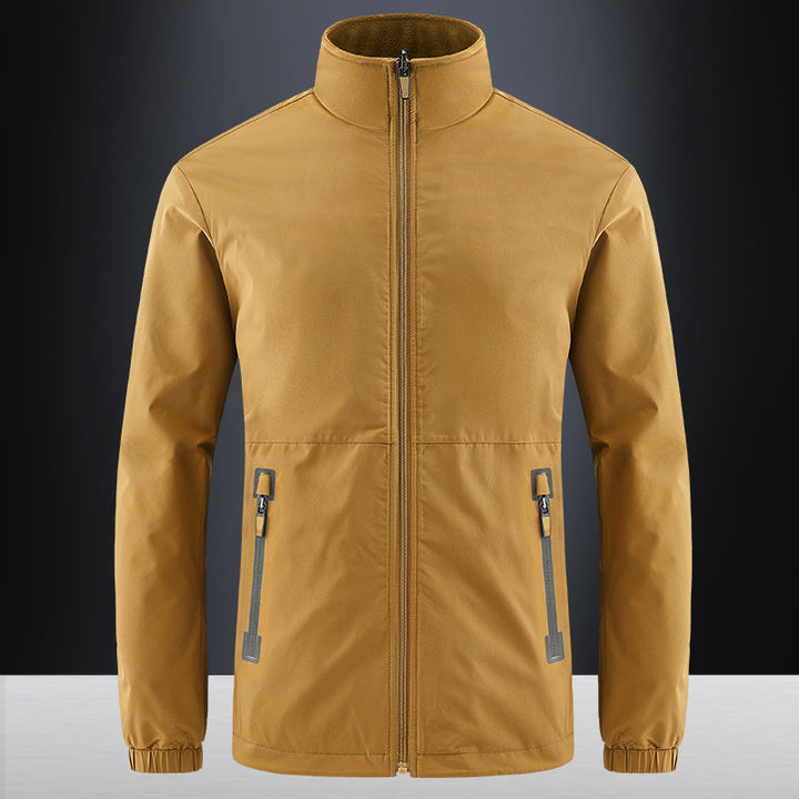 Herren Softshelljacke mit hohem Stehkragen und wasserabweisender Oberfläche Drune