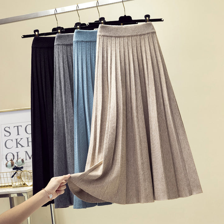 Damen Plissee Midirock Drune