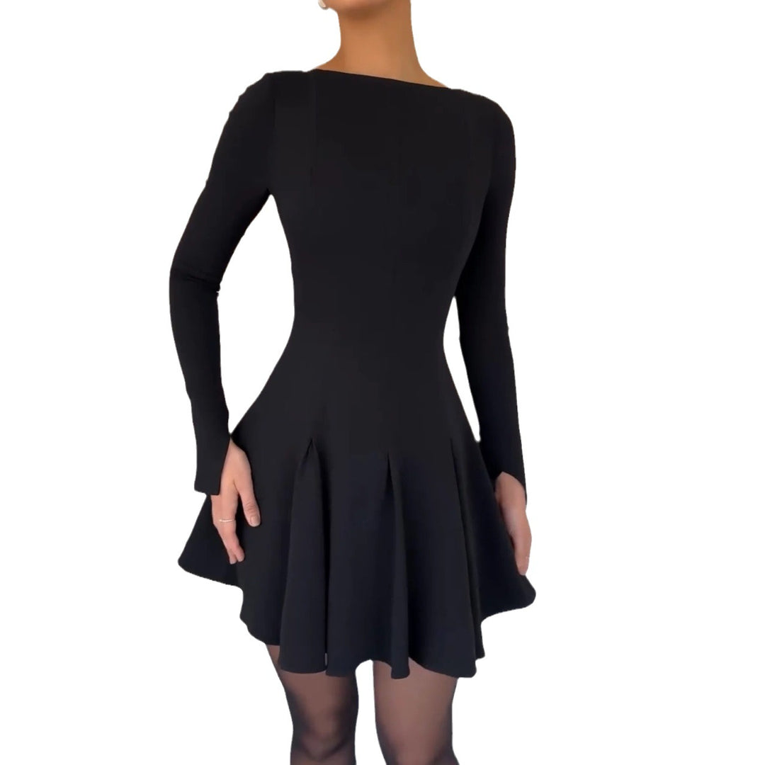 Damen Elegantes Minikleid mit ärmellosem Design und schwingendem Saum Drune