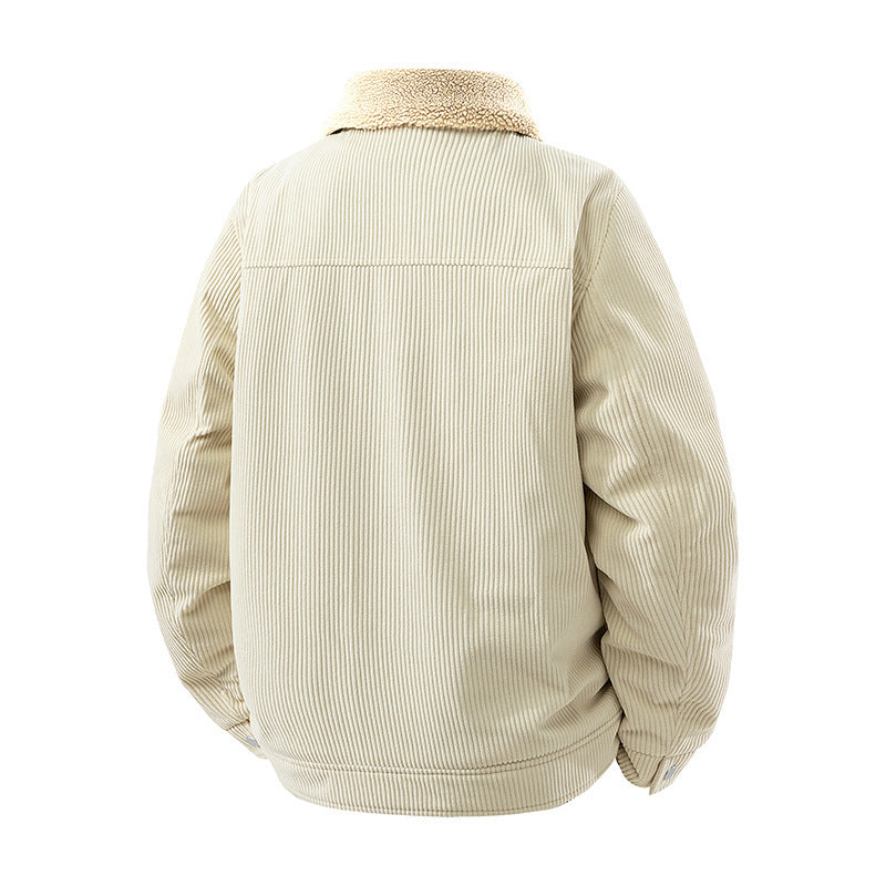 Herren Lässige Cordjacke mit Teddyfutter Drune