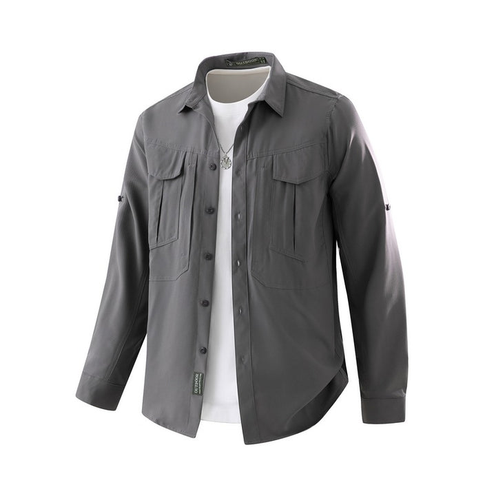 Herren Praktisches Outdoor-Hemd mit vielen Taschen Drune