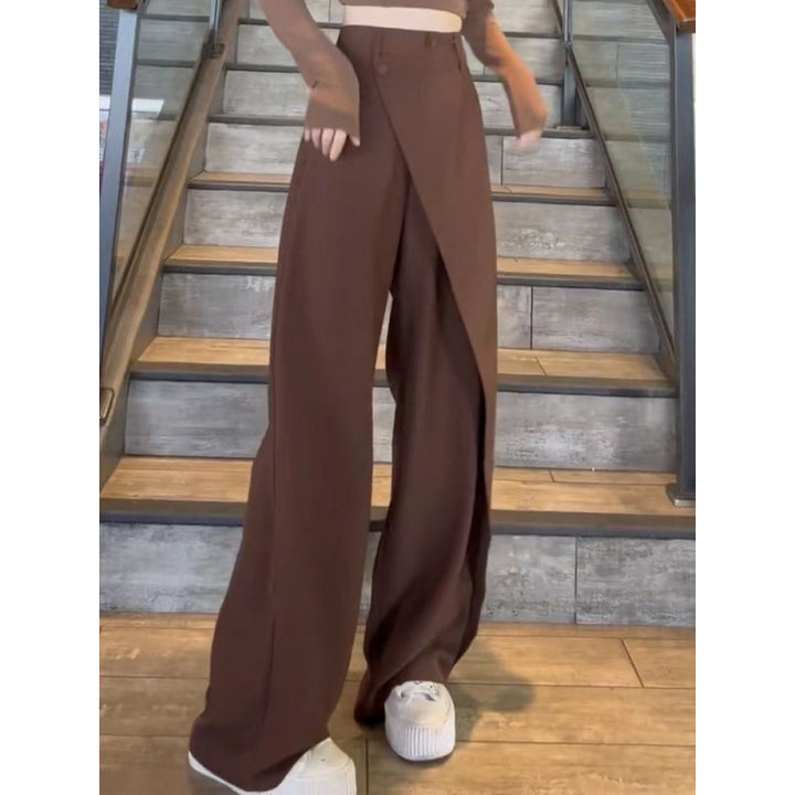 Damen weite Palazzo-Hose mit asymmetrischem Schnitt Drune