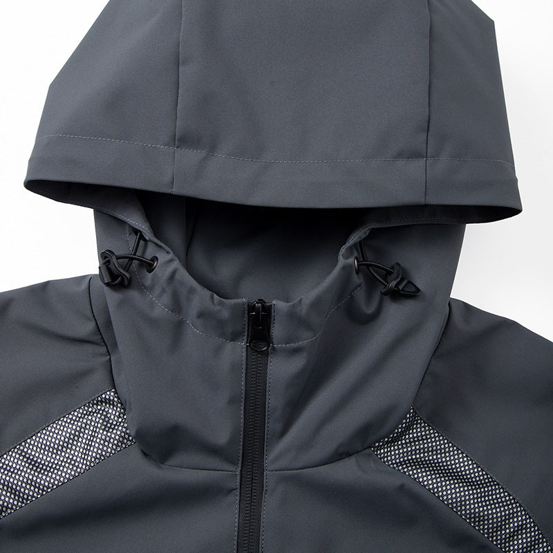 Herren Atmungsaktive Sportjacke mit Kapuze Drune