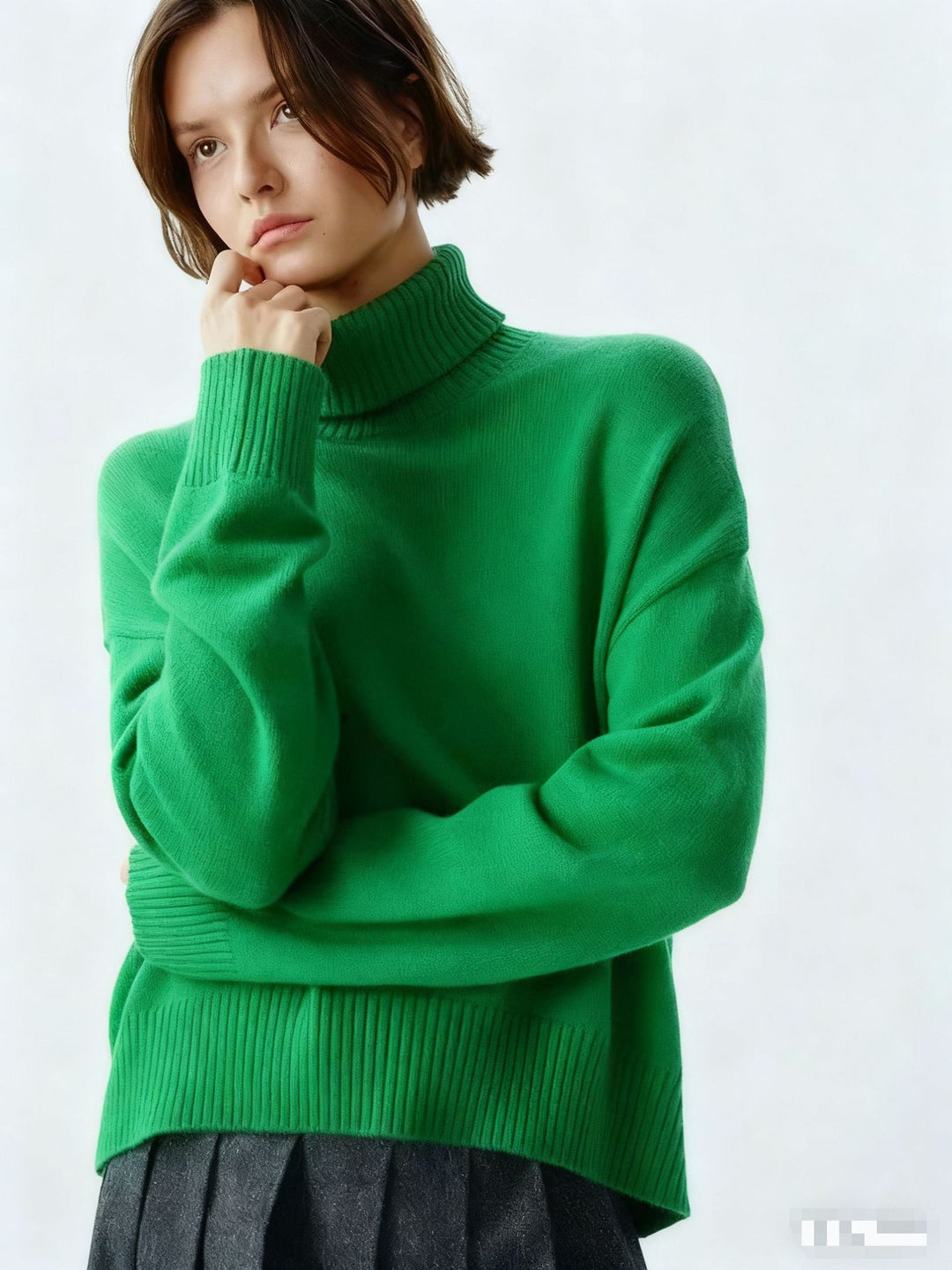 Damen Gemütlicher Rollkragenpullover mit oversized Schnitt und feiner Rippstruktur Drune