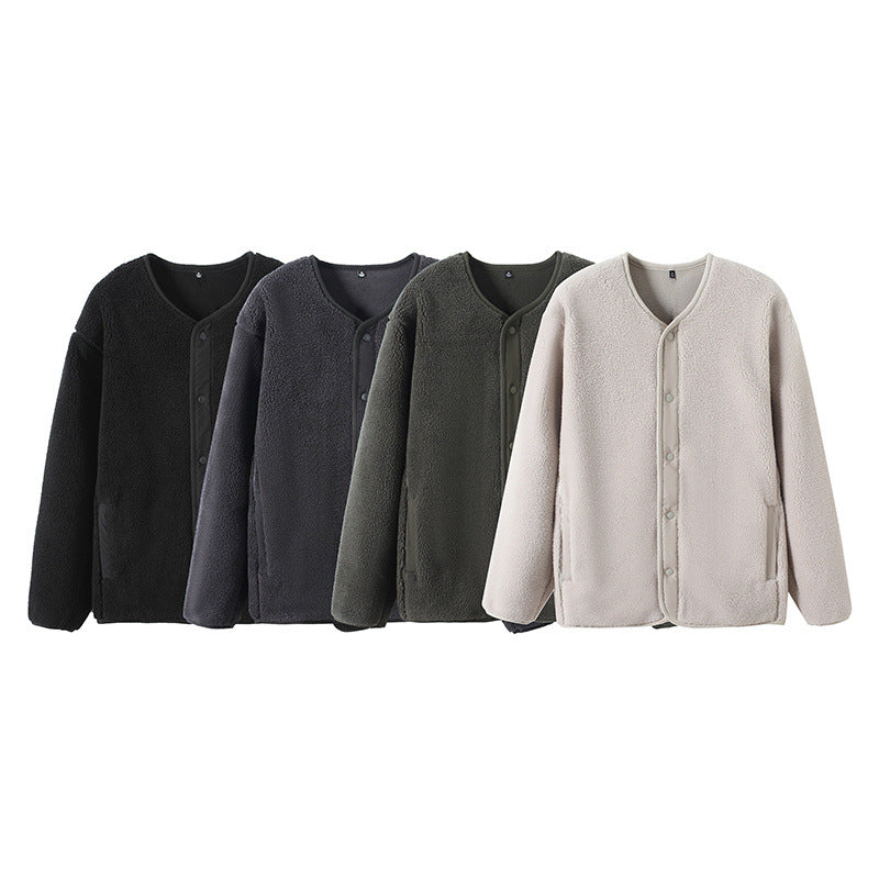 Damen Warm gefütterte Fleecejacke mit Druckknopfverschluss Drune