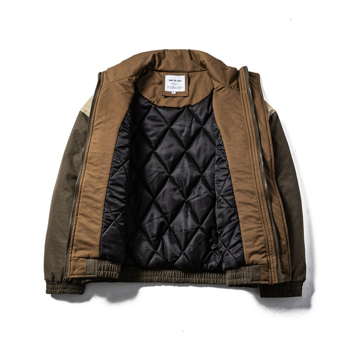 Herren Kurz geschnittener Utility-Fieldblouson mit hohem Stehkragen und großen Klappentaschen Drune
