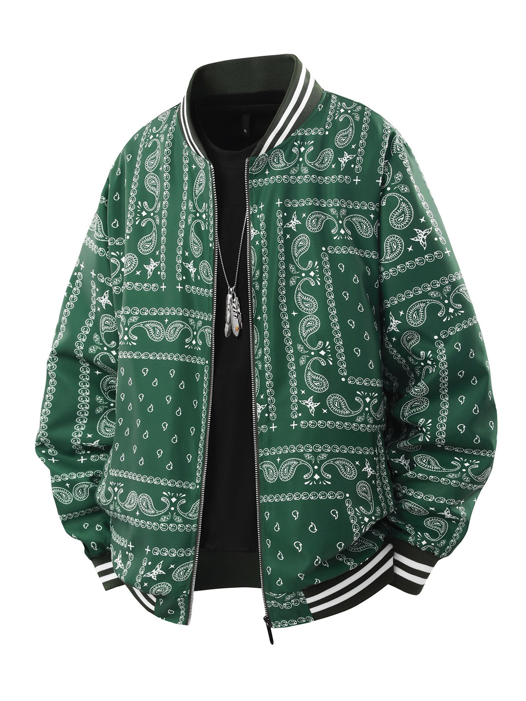 Herren Coole Bomberjacke mit Paisleymuster Drune