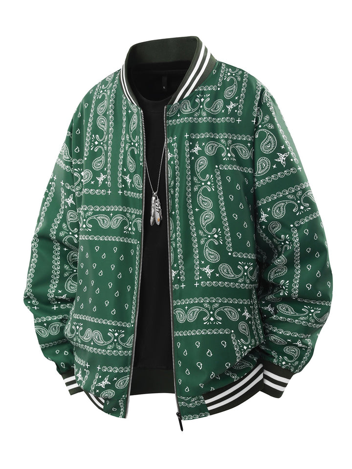 Herren Coole Bomberjacke mit Paisleymuster Drune