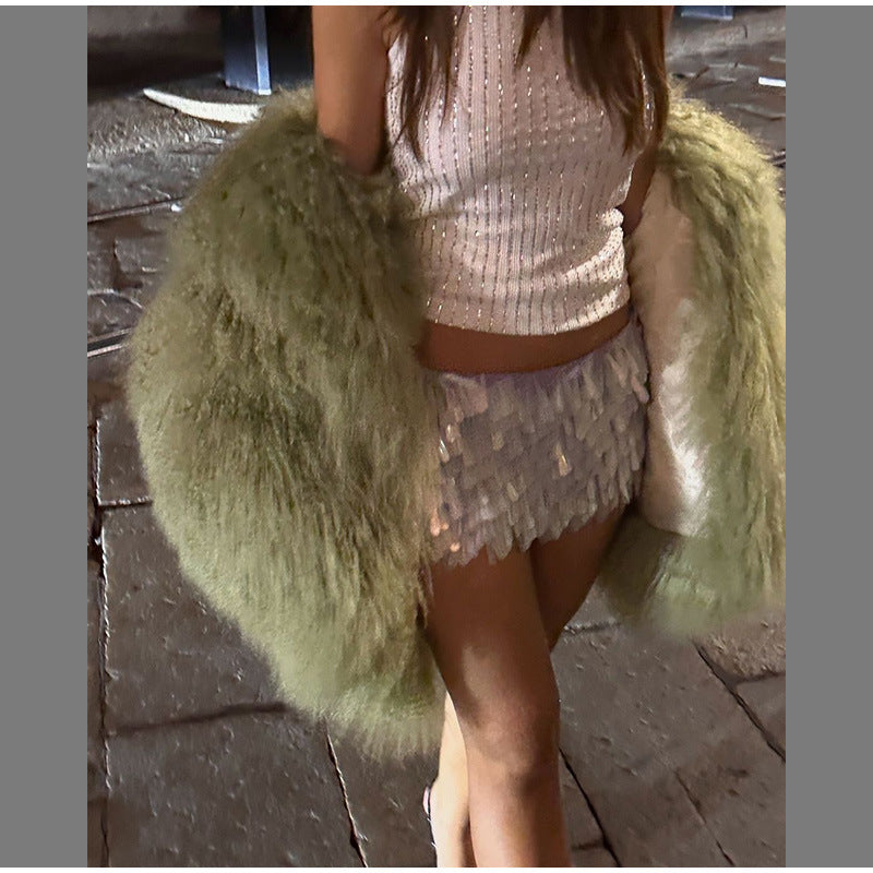 Damen Kuschelige Teddyjacke im oversized Schnitt mit voluminösen Ärmeln Drune