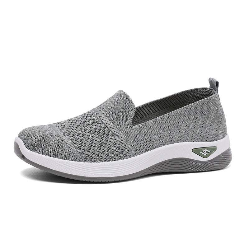 Damen Leichte Slip-On Freizeitschuhe mit atmungsaktiver Strickoberfläche Drune