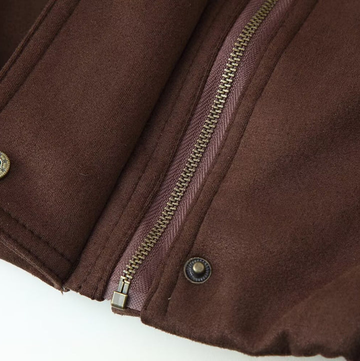 Damen elegante Steppjacke mit hohem Kragen Drune