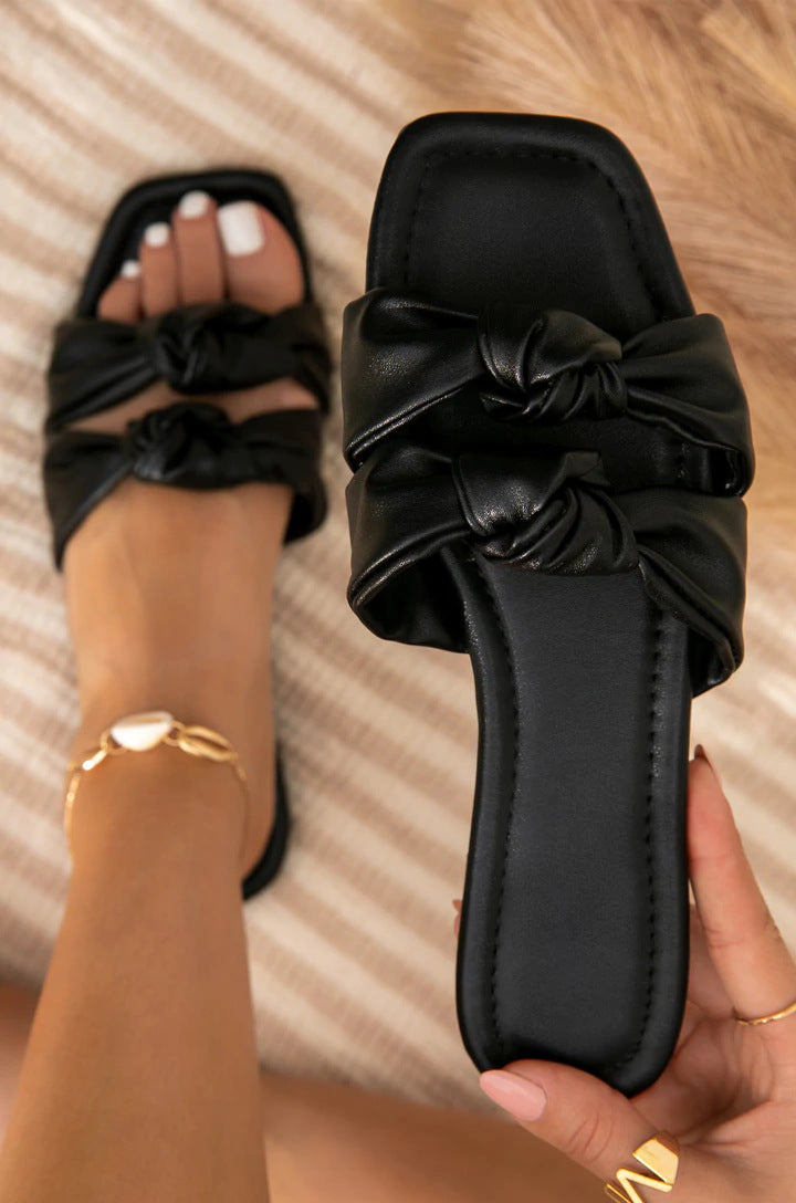 Damen Slipper mit stilvollem Knoten-Design und weichem Fußbett Drune