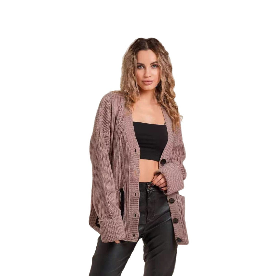 Damen Strickcardigan mit kontrastierenden Knopfdetails und strukturiertem Design Drune