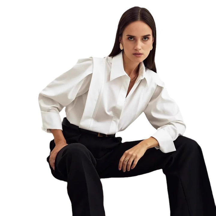 Damen Elegante Bluse mit Puffärmeln und hochwertigem Stoff Drune