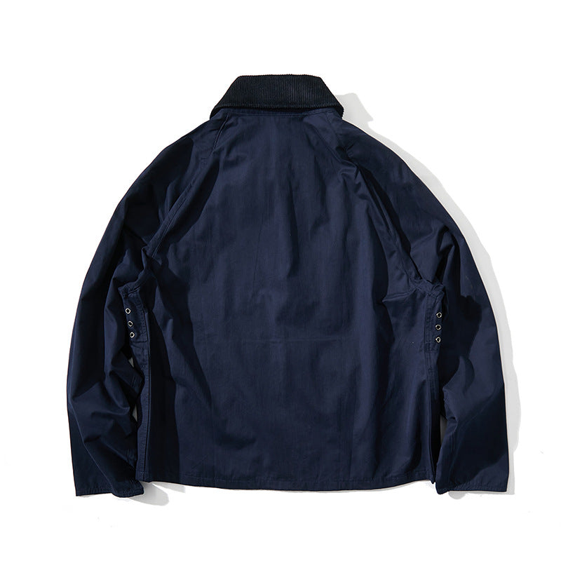 Herren Kurz geschnittene Utility-Fieldjacke mit Cordkragen und D-Ring-Details Drune