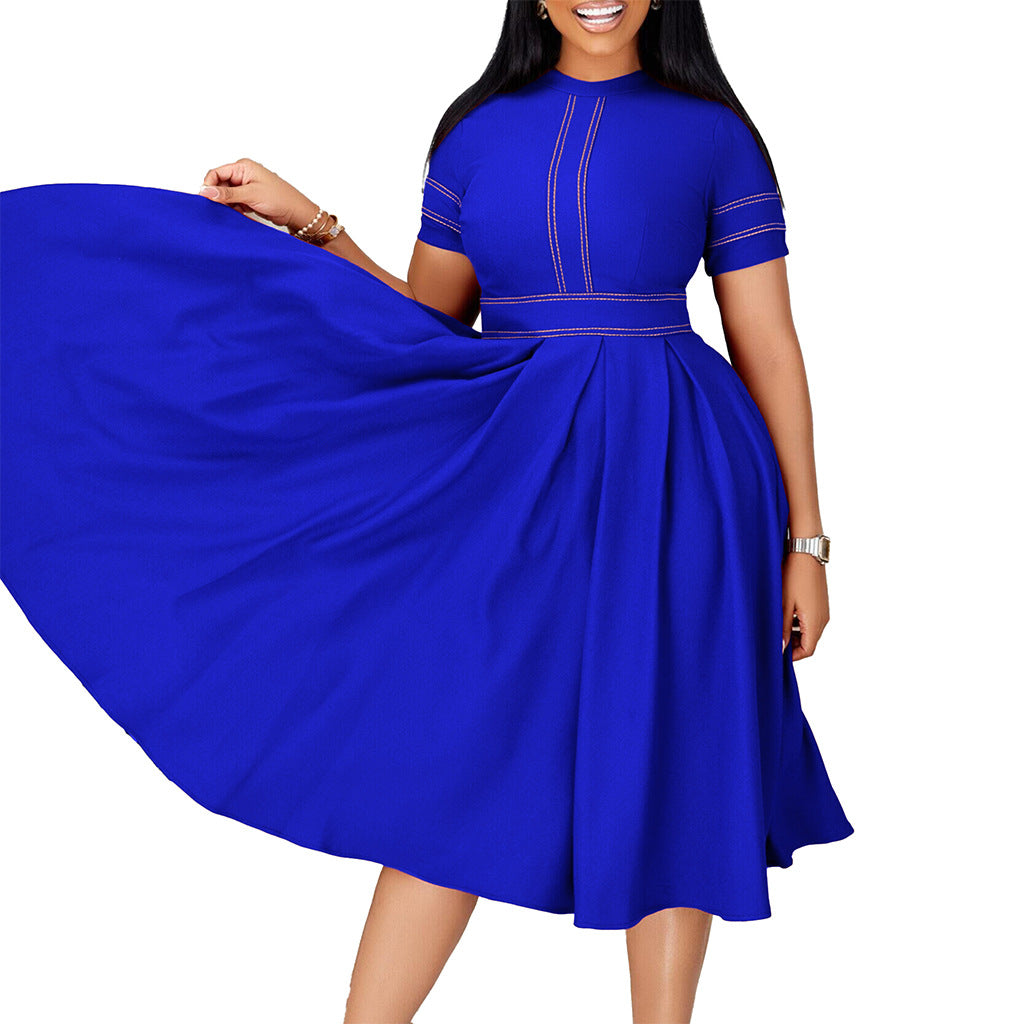 Damen Edles Midikleid mit feinster Taillierung und schwingendem Rock Drune