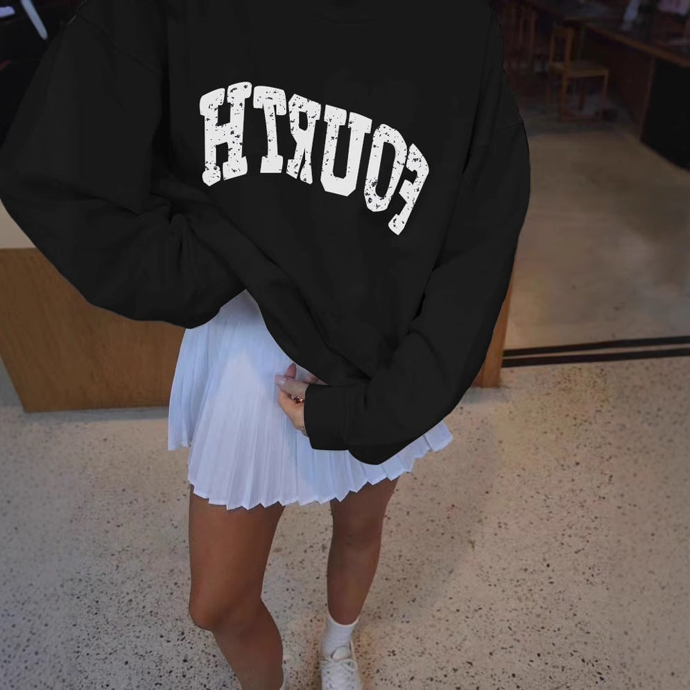 Damen Oversized Sweatshirt mit trendy Print Drune
